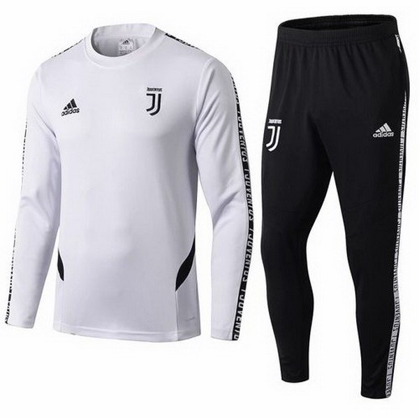 Trainingsanzug Juventus 2019-20 Weiß Schwarz Fussballtrikots Günstig